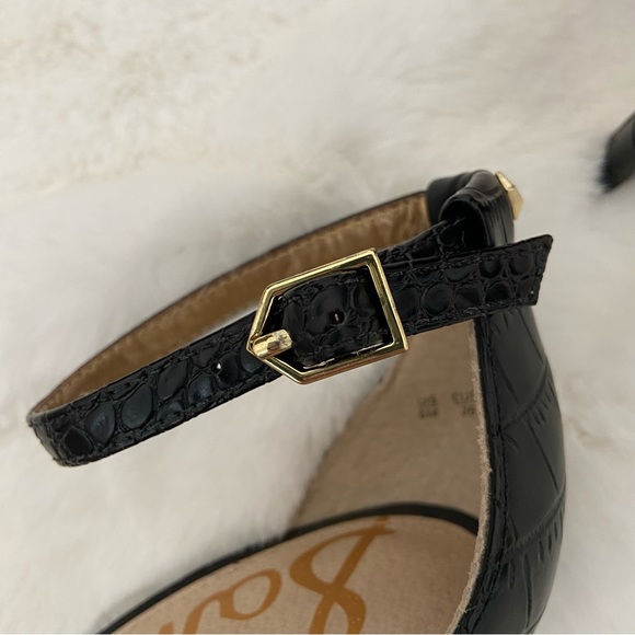 SAM EDELMAN Eleanor Faux Croc Black Stilettos⭐️ Just Beautiful - Picture 8 of 15